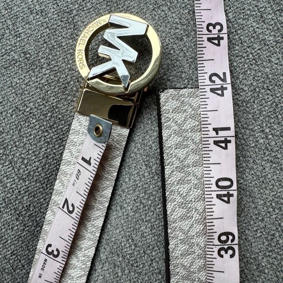 Michael Kors Signature Monogram Twist MK Logo Reversible Belt Vanilla To Luggage main image 4